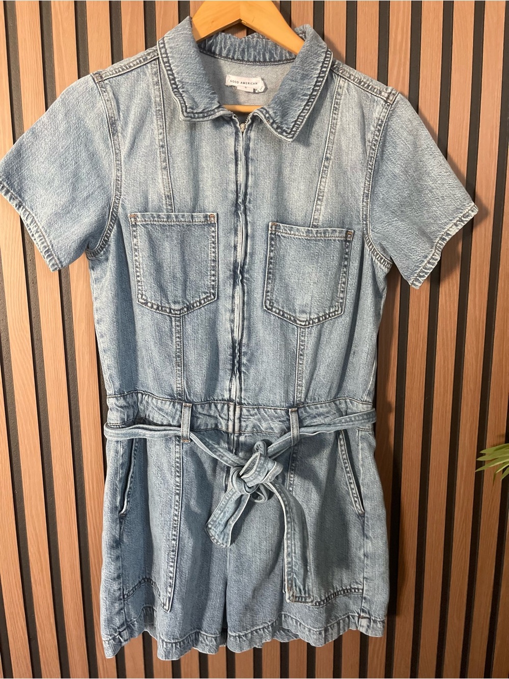 Good American denim jean romper size S